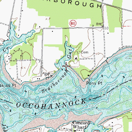 Topographic Map of Scarborough Gut, VA