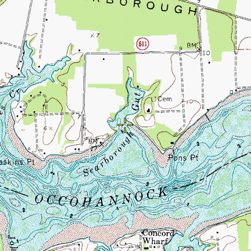 Topographic Map of Scarborough Gut, VA
