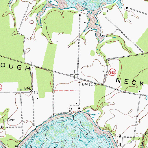 Topographic Map of Scarborough Neck, VA
