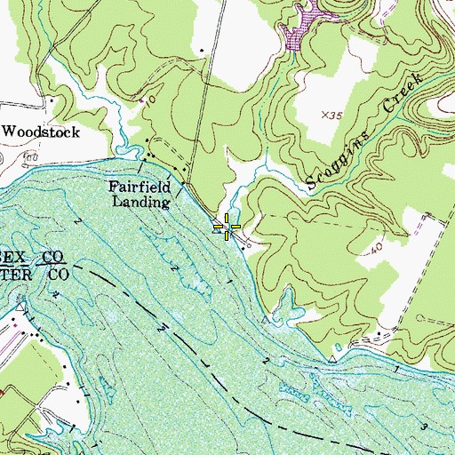 Topographic Map of Scoggins Creek, VA