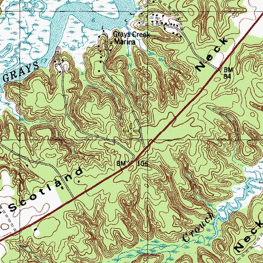 Topographic Map of Scotland Neck, VA