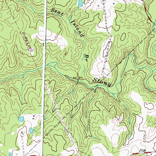 Topographic Map of Seat Island Branch, VA