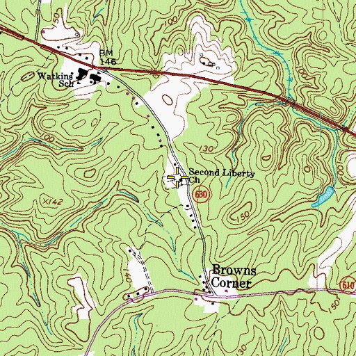 Topographic Map of Second Liberty Church, VA