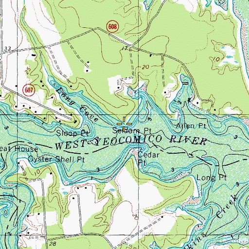 Topographic Map of Seldom Point, VA