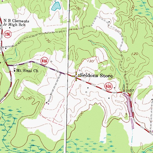 Topographic Map of Seldons Store, VA