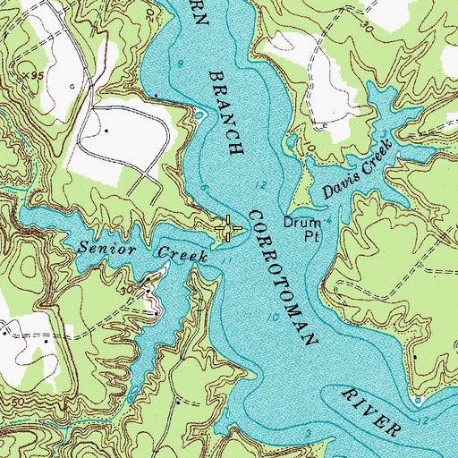 Topographic Map of Senior Creek, VA