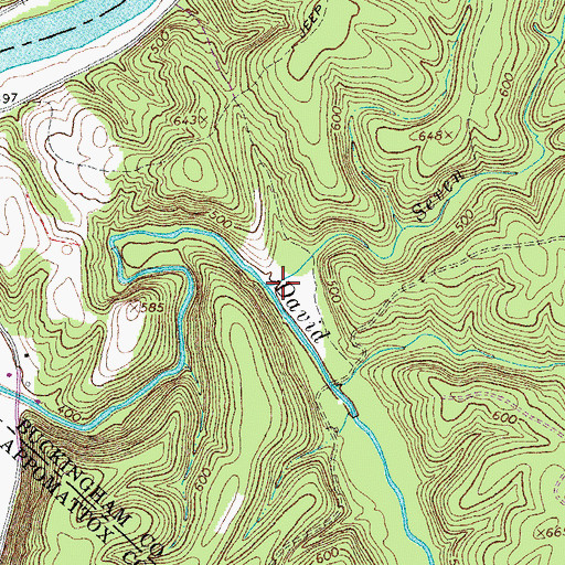 Topographic Map of Seven Branch, VA
