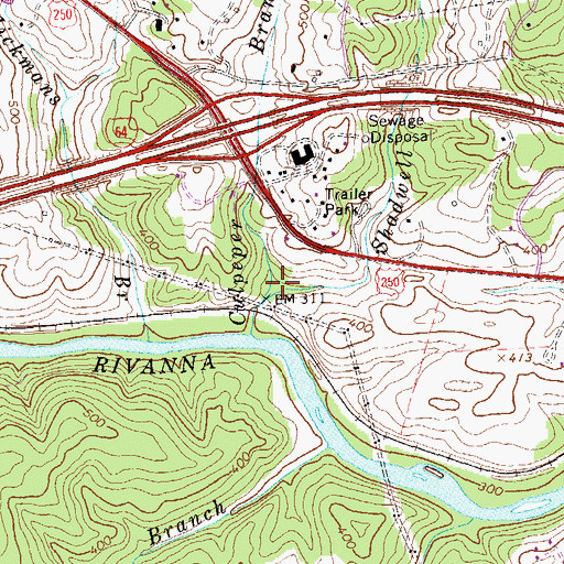 Topographic Map of Shadwell Creek, VA
