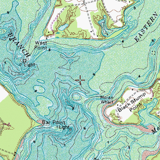 Topographic Map of Eastern Branch Corrotoman River, VA