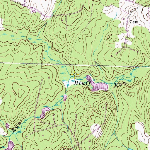 Topographic Map of Glebe Run, VA