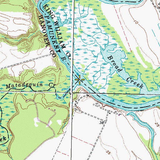 Topographic Map of Matadequin Creek, VA