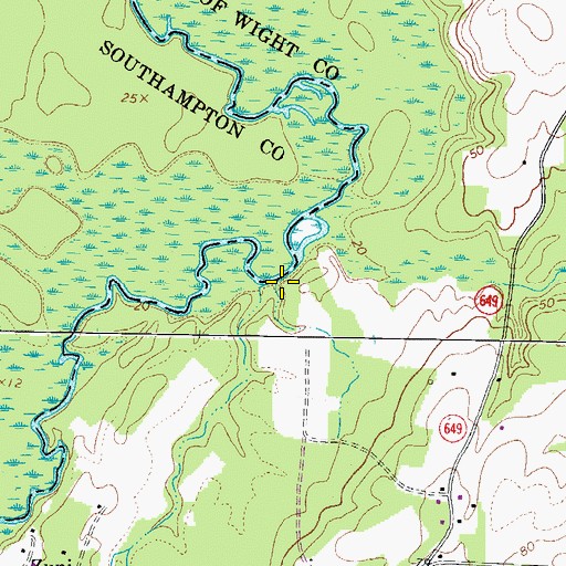 Topographic Map of Pope Swamp, VA