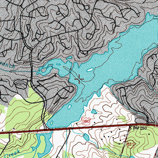 Topographic Map of West Branch Dry Creek, VA