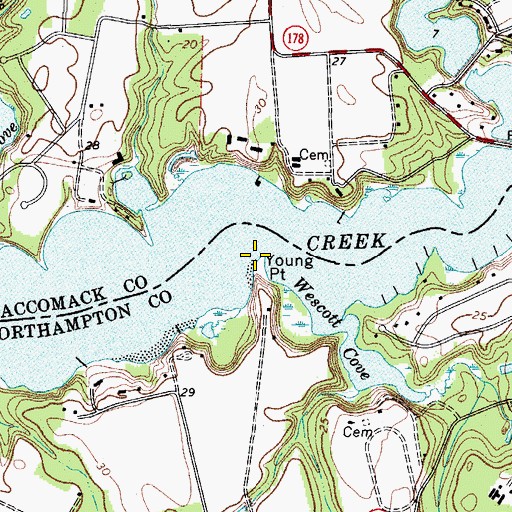 Topographic Map of Young Point, VA