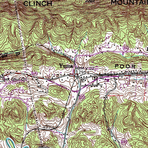 Topographic Map of Yuma, VA