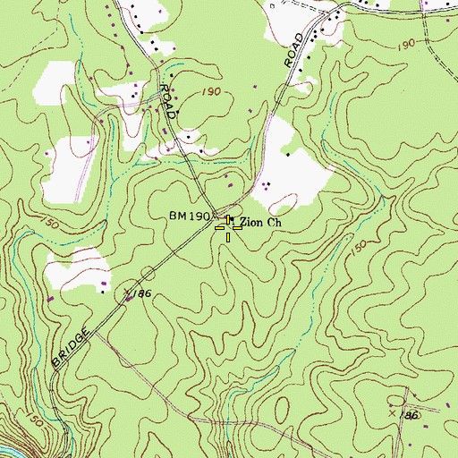 Topographic Map of Zion Church, VA