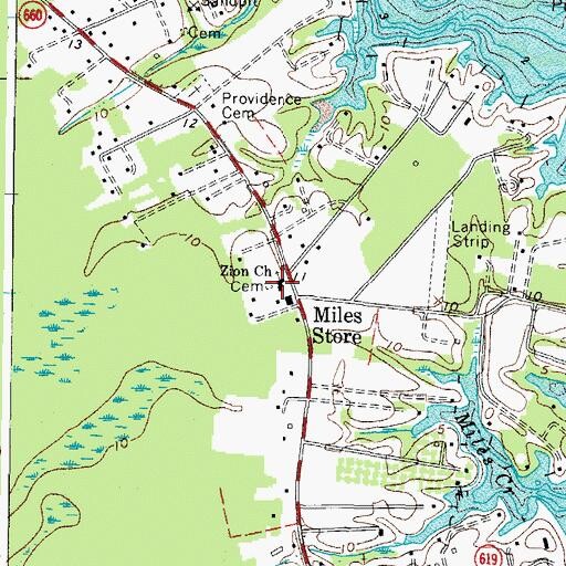 Topographic Map of Zion Church, VA