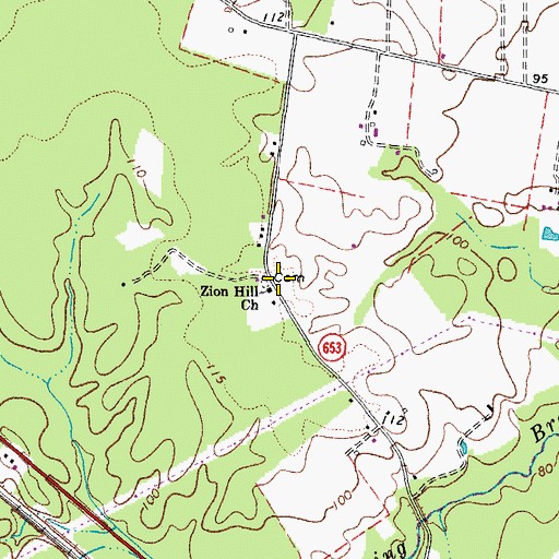 Topographic Map of Zion Hill Church, VA