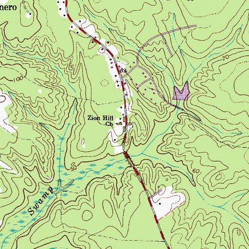 Topographic Map of Zion Hill Church, VA