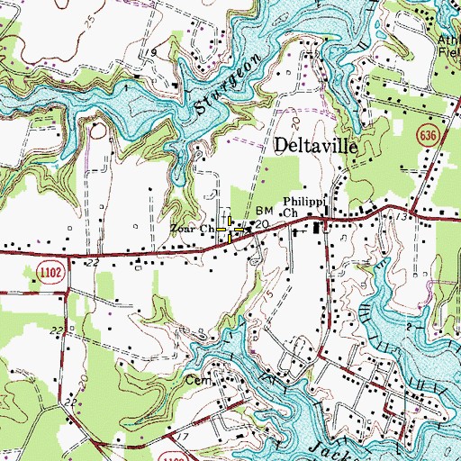 Topographic Map of Zoar Church, VA