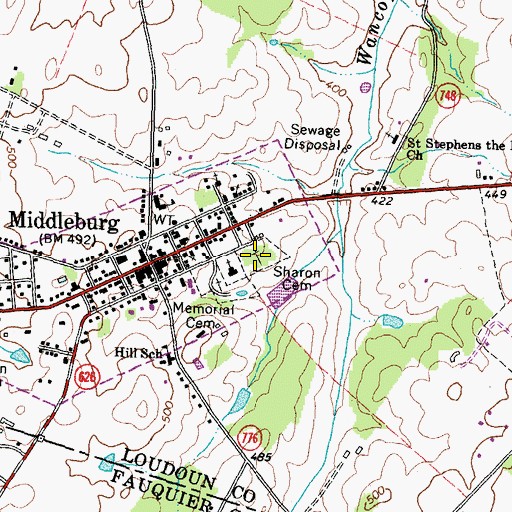 Topographic Map of Sharon Cemetery, VA