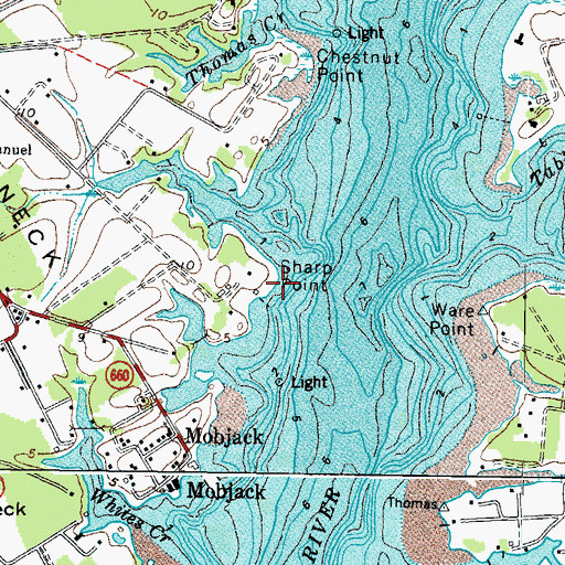 Topographic Map of Sharp Point, VA