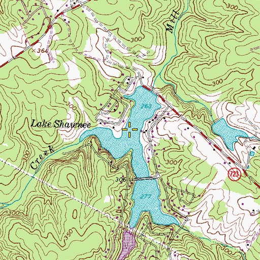 Topographic Map of Lake Shawnee, VA