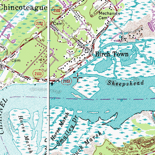 Topographic Map of Sheepshead Creek, VA