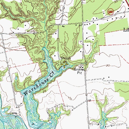 Topographic Map of Shiloh Cemetery, VA