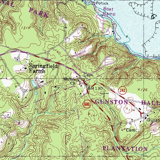 Topographic Map of Shiloh Church, VA