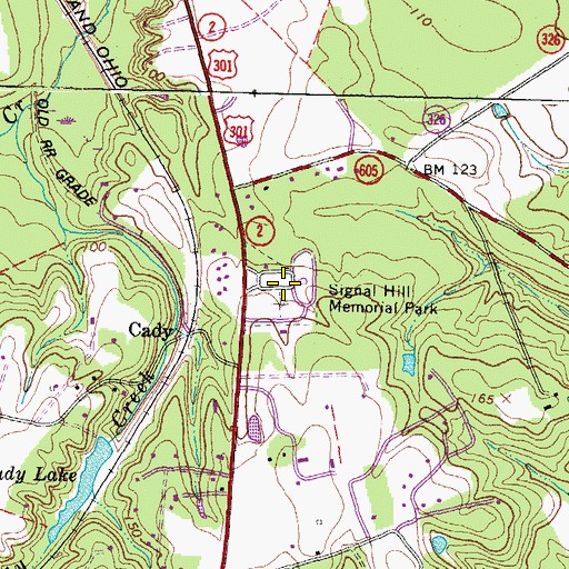 Topographic Map of Signal Hill Memorial Park, VA