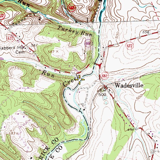 Topographic Map of Slate Run, VA