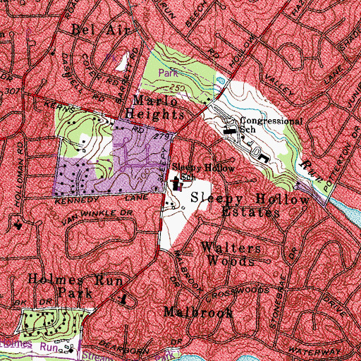 Topographic Map of Sleepy Hollow Elementary School, VA