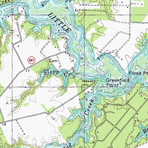 Topographic Map of Sloop Creek, VA