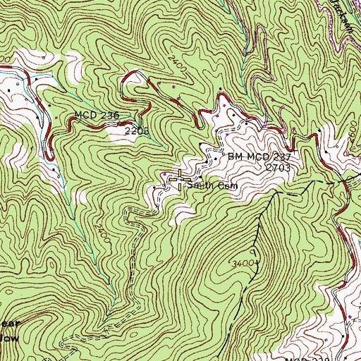 Topographic Map of Smith Cemetery, VA