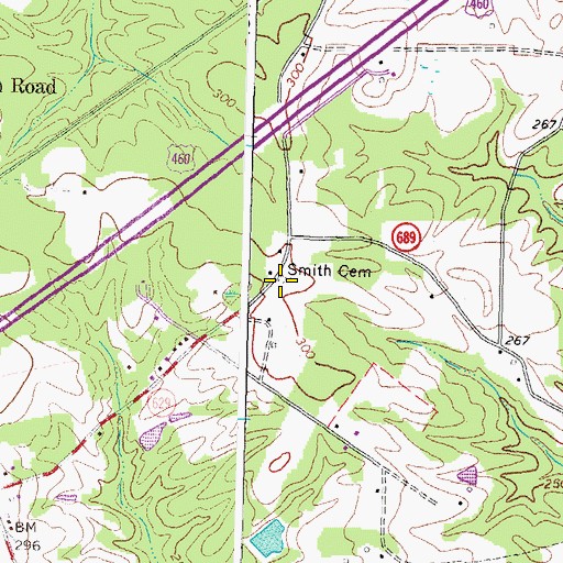 Topographic Map of Smith Cemetery, VA
