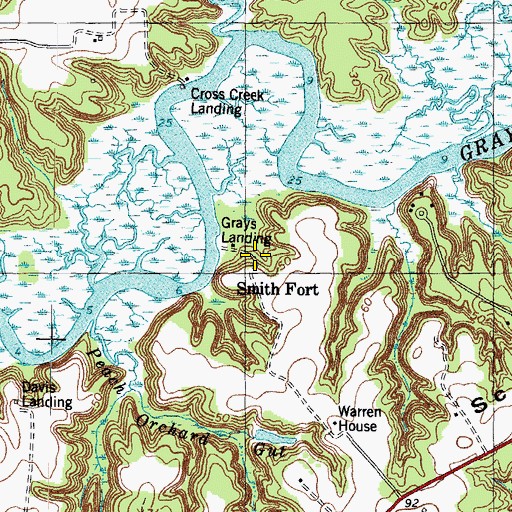 Topographic Map of Smith Fort, VA