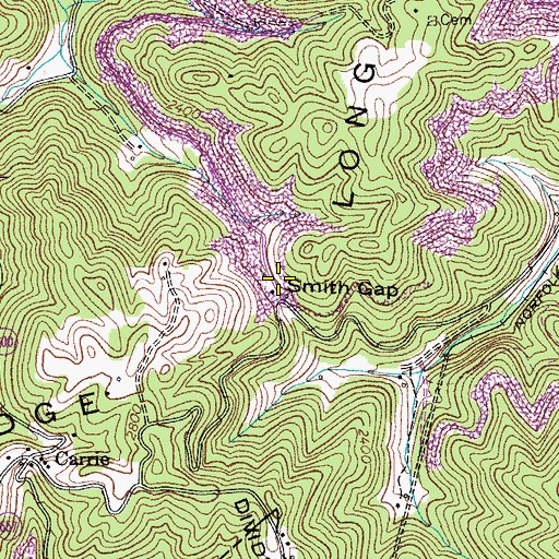 Topographic Map of Smith Gap, VA