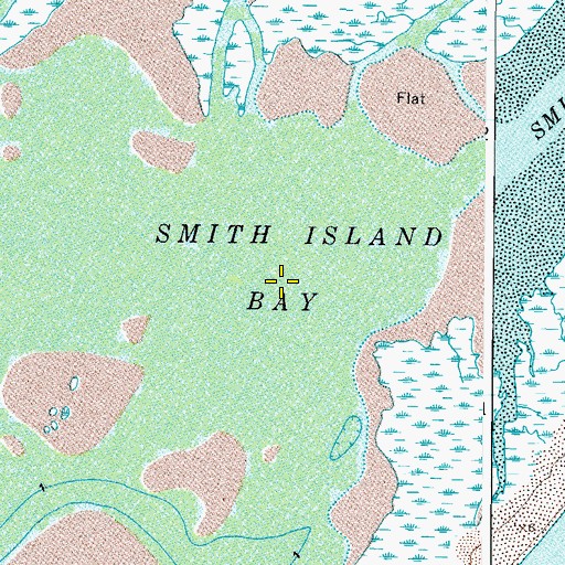 Topographic Map of Smith Island Bay, VA