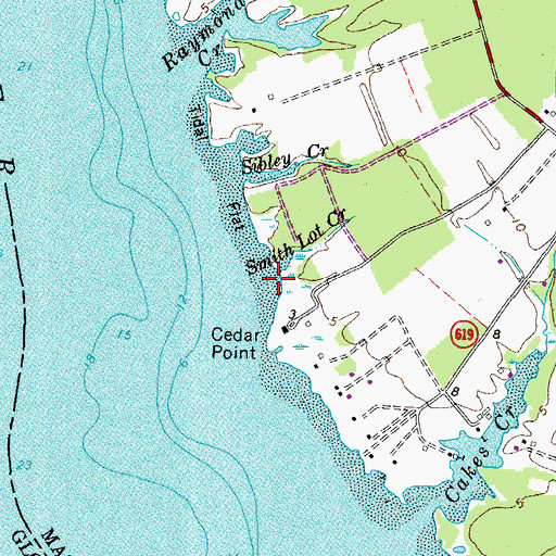 Topographic Map of Smith Lot Creek, VA