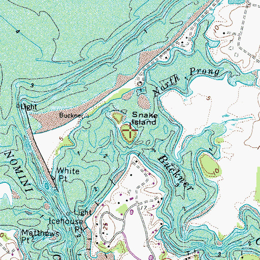 Topographic Map of Snake Island, VA