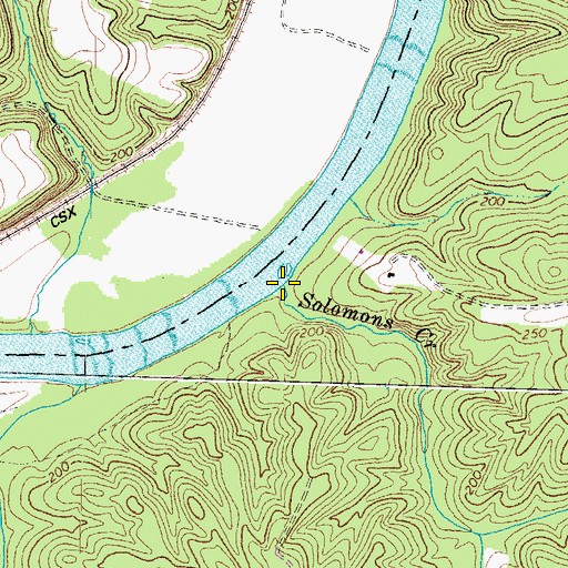 Topographic Map of Solomons Creek, VA
