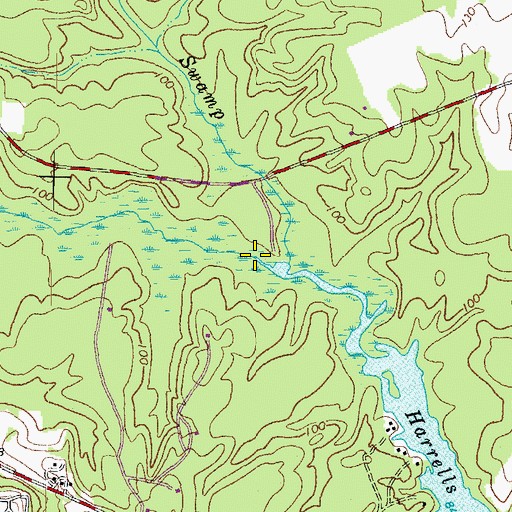 Topographic Map of South Fork Poplar Swamp, VA