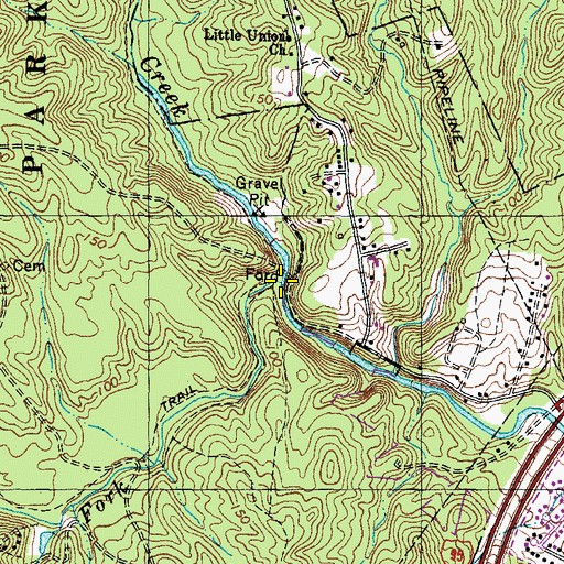 Topographic Map of South Fork Quantico Creek, VA