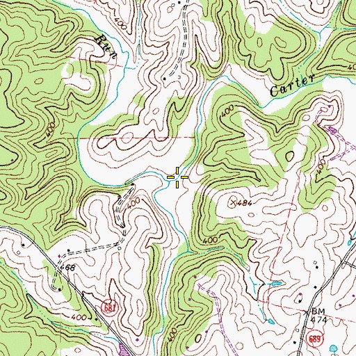Topographic Map of South Run, VA