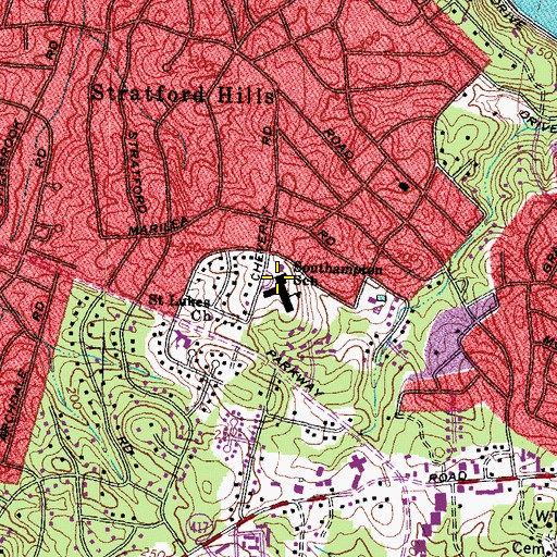 Topographic Map of Southampton Elementary School, VA
