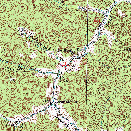 Topographic Map of Spicewood Branch, VA