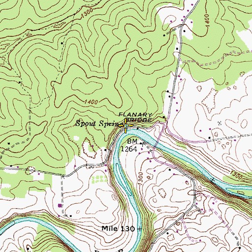 Topographic Map of Spout Spring, VA