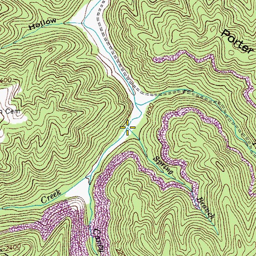 Topographic Map of Spring Branch, VA