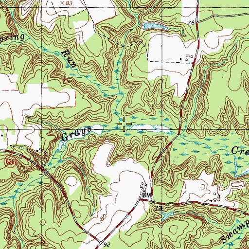 Topographic Map of Spring Run, VA
